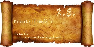Kreutz Elmár névjegykártya